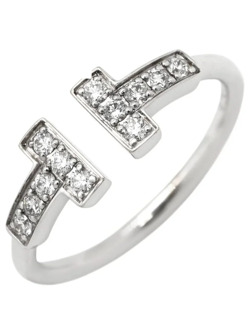 Tiffany & Co Ring T Diamond Wire White Gold T& 18K WG